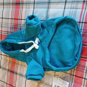 Pet Sweatshirt With Hood. Size Small. Turquoise